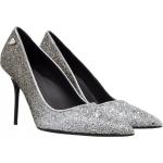 Reduzierte Silberne MOSCHINO Love Moschino High Heels & Stiletto-Pumps aus Leder für Damen Größe 38 