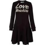 Reduzierte Schwarze Langärmelige MOSCHINO Love Moschino Mini Langarmkleider aus Baumwollmischung für Damen Größe XS 