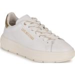 Reduzierte Weiße MOSCHINO Love Moschino Low Sneaker aus Leder für Damen Größe 36 mit Absatzhöhe bis 3cm 