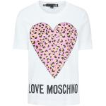 Reduzierte Weiße Kurzärmelige MOSCHINO Love Moschino T-Shirts aus Baumwolle für Damen Größe XS 