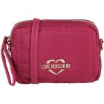 Reduzierte Purpurne MOSCHINO Love Moschino Umhängetaschen mit Reißverschluss aus Kunstleder mit Innentaschen für Damen klein 