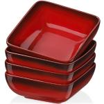 Reduzierte Rote Moderne Müslischalen aus Keramik mikrowellengeeignet 4-teilig 4 Personen 