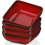 Reduzierte Rote Moderne Schüssel Sets & Schalen Sets aus Keramik mikrowellengeeignet 4-teilig 4 Personen 