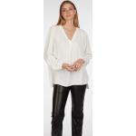 Reduzierte Weiße Unifarbene Business Langärmelige Lovely Sisters V-Ausschnitt Tunika-Blusen für Damen Größe XL 