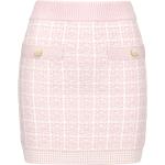 Reduzierte Pinke Mini Tweedröcke aus Wolle für Damen Größe S 