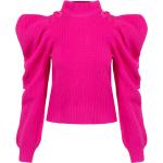 Reduzierte Pinke Rollkragen Kaschmir-Pullover aus Wolle für Damen Größe XS 