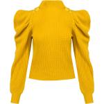 Reduzierte Gelbe Rollkragen Kaschmir-Pullover aus Wolle für Damen Größe XS 
