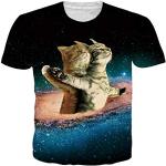 Reduzierte Casual Kurzärmelige Titanic Katzen-Shirts mit Katzenmotiv für Herren Größe XXL für den für den Sommer 