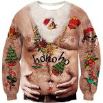 Reduzierte Langärmelige Rundhals-Ausschnitt Damensweatshirts aus Polyester Handwäsche Größe 3 XL Weihnachten 