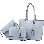 Reduzierte Hellblaue Elegante Handtaschen Sets mit Reißverschluss aus Kunstleder für Damen medium 