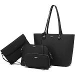 Schwarze Elegante Handtaschen Sets aus Leder für Damen medium 