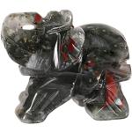 Graue Asiatische 30 cm Elefanten Figuren aus Kristall 