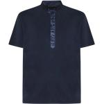 Reduzierte Dunkelblaue Elegante Kurzärmelige Henleykragen T-Shirts für Herren Größe 3 XL 