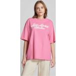 Low Lights Studios Relaxed Fit T-Shirt mit Label-Stitching Modell 'SHUTTER' (S Pink)