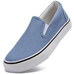 Hellblaue Casual Low Sneaker ohne Verschluss aus Canvas atmungsaktiv für Damen Größe 40 