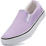 Lavendelfarbene Casual Low Sneaker ohne Verschluss aus Canvas atmungsaktiv für Damen Größe 41,5 