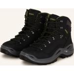 Schwarze Lowa Renegade GTX Mid Gore Tex High Top Sneaker & Sneaker Boots aus Nubukleder winddicht für Herren Größe 44,5 