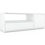 Lowboard Weiß - TV-Board: Schubladen in Weiß & Türen in Weiß - Hochwertige Materialien - 116 x 41 x 35 cm, Komplett anpassbar