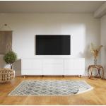 Weiße Skandinavische Mycs TV-Lowboards & Fernsehtische aus MDF mit Schublade Breite 0-50cm, Höhe 50-100cm, Tiefe 200-250cm 