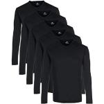 Reduzierte Schwarze Langärmelige V-Ausschnitt T-Shirts aus Baumwolle für Herren Größe L 5-teilig 