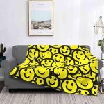 Gelbe Emoji Smiley Tagesdecken & Bettüberwürfe aus Flanell trocknergeeignet 150x200 