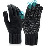 Schwarze Strick-Handschuhe für Herren Größe XL für den für den Winter 