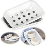 Cremefarbene Moderne Seifenschalen & Seifenablagen aus Emaille 2-teilig 