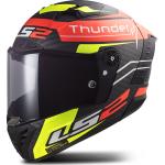 LS2 FF805 Thunder Carbon Black Attack Red Yellow Helm, 59/60-L