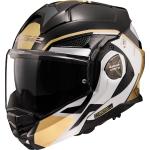 LS2 FF901 Advant X Metryk Schwarz Gold Sand Klapphelm Motorrad Helm Tourenhelm XL (61-62cm)
