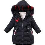 Schwarze Gesteppte Winddichte Atmungsaktive Kinderkapuzenmäntel für Mädchen Größe 158 für den für den Winter 