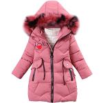 Rosa Winddichte Atmungsaktive Kinderkapuzenmäntel aus Pelz für Mädchen Größe 110 für den für den Winter 