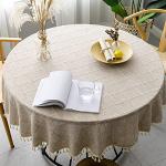 Braune Moderne Runde Gartentischdecken 160 cm aus Baumwolle maschinenwaschbar 