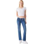 Reduzierte Blaue LTB Valerie Hüftjeans & Low Waist Jeans mit Nieten mit Reißverschluss aus Baumwolle für Damen Größe XS Weite 29 