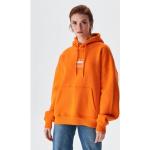 Reduzierte Neonorange LTB Damensweatshirts mit Kapuze Größe XS für den für den Herbst 