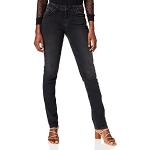 Reduzierte Schwarze LTB Aspen Slim Fit Jeans mit Reißverschluss aus Denim enganliegend für Damen Weite 24 