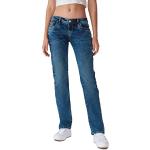 Blaue LTB Straight Leg Jeans mit Reißverschluss aus Baumwolle für Damen Weite 33 