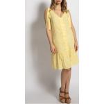 Reduzierte Gelbe LTB V-Ausschnitt Sommerkleider aus Viskose für Damen Größe L 