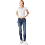 Blaue LTB Molly Slim Fit Jeans mit Reißverschluss aus Baumwolle für Damen Größe L Weite 30 