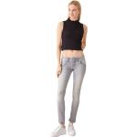 Graue LTB Molly Slim Fit Jeans mit Reißverschluss aus Baumwolle für Damen Größe L Weite 25 