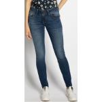 Reduzierte Blaue Bestickte LTB Molly Slim Fit Jeans mit Knopf aus Denim für Damen Größe XL Weite 25, Länge 30 