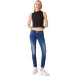 Blaue Bestickte LTB Molly Slim Fit Jeans aus Denim für Damen Größe L Weite 30 