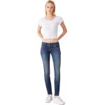 Reduzierte Blaue LTB Molly Slim Fit Jeans mit Nieten mit Reißverschluss aus Baumwolle für Damen Größe XS Weite 29 