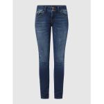 Blaue LTB Molly Slim Fit Jeans mit Reißverschluss aus Baumwolle für Damen Größe XXL Weite 26, Länge 30 