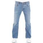 Blaue Stonewashed Jeans mit Knopf aus Baumwolle für Herren Größe L Weite 32, Länge 34 