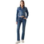Blaue LTB Valerie Bootcut Jeans mit Reißverschluss aus Baumwolle für Damen Größe L Weite 28 