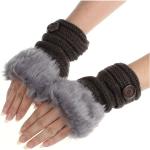 Reduzierte Dunkelgraue Fingerlose Kinderhandschuhe & Halbfinger-Handschuhe für Kinder für den für den Winter 