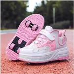 Pinke Schuhe mit Rollen mit Knopf atmungsaktiv für Kinder Größe 33 