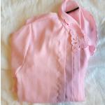Pinke Vintage Festliche Blusen mit Rüschen aus Spitze für Damen 