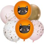 Reduzierte Orange Buttinette Runde Luftballons mit Halloween-Motiv 6-teilig 