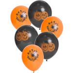 Schwarze Buttinette Runde Luftballons mit Halloween-Motiv 6-teilig 